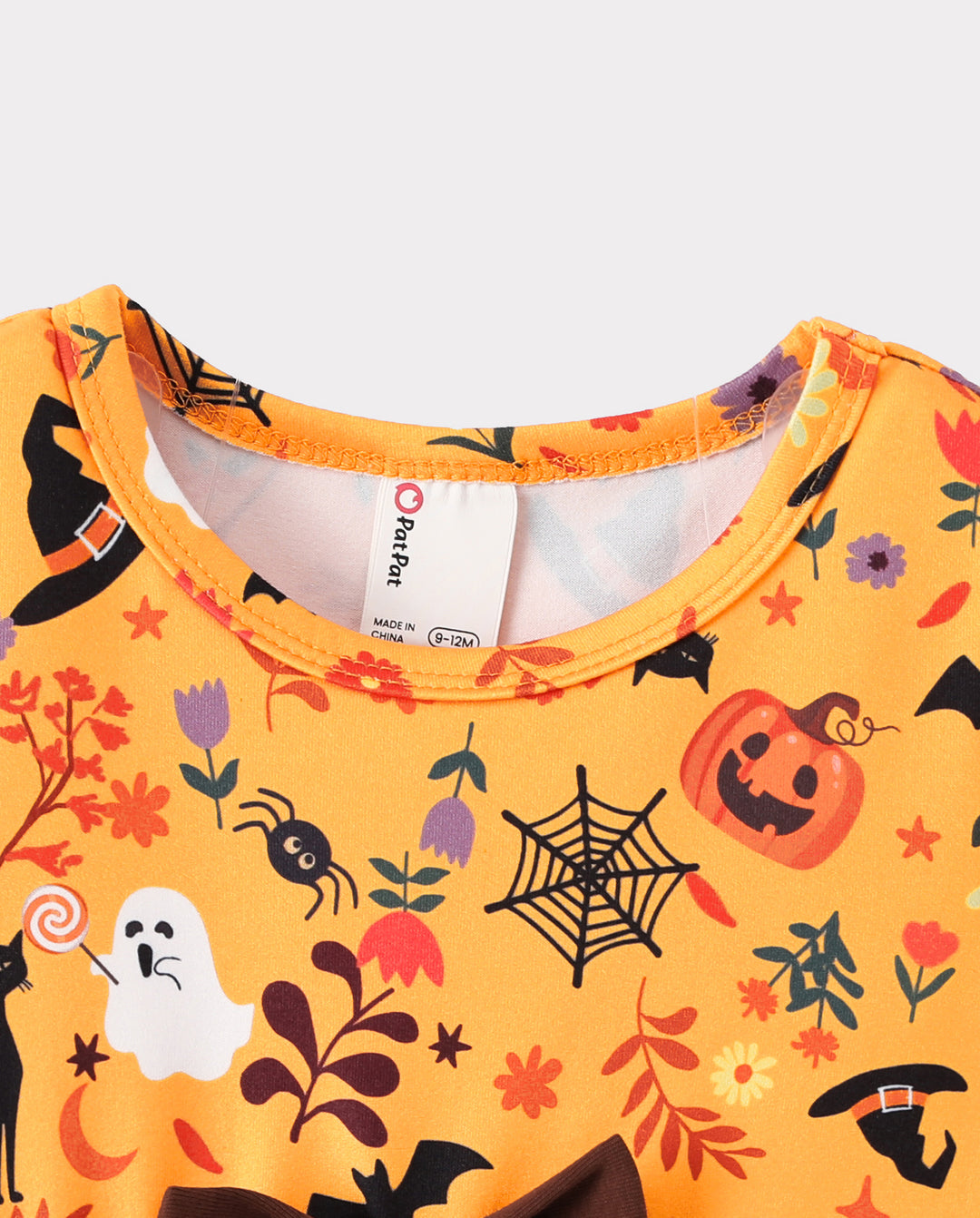 Halloween Baby Girl Bow Dress Leggings Set Orange