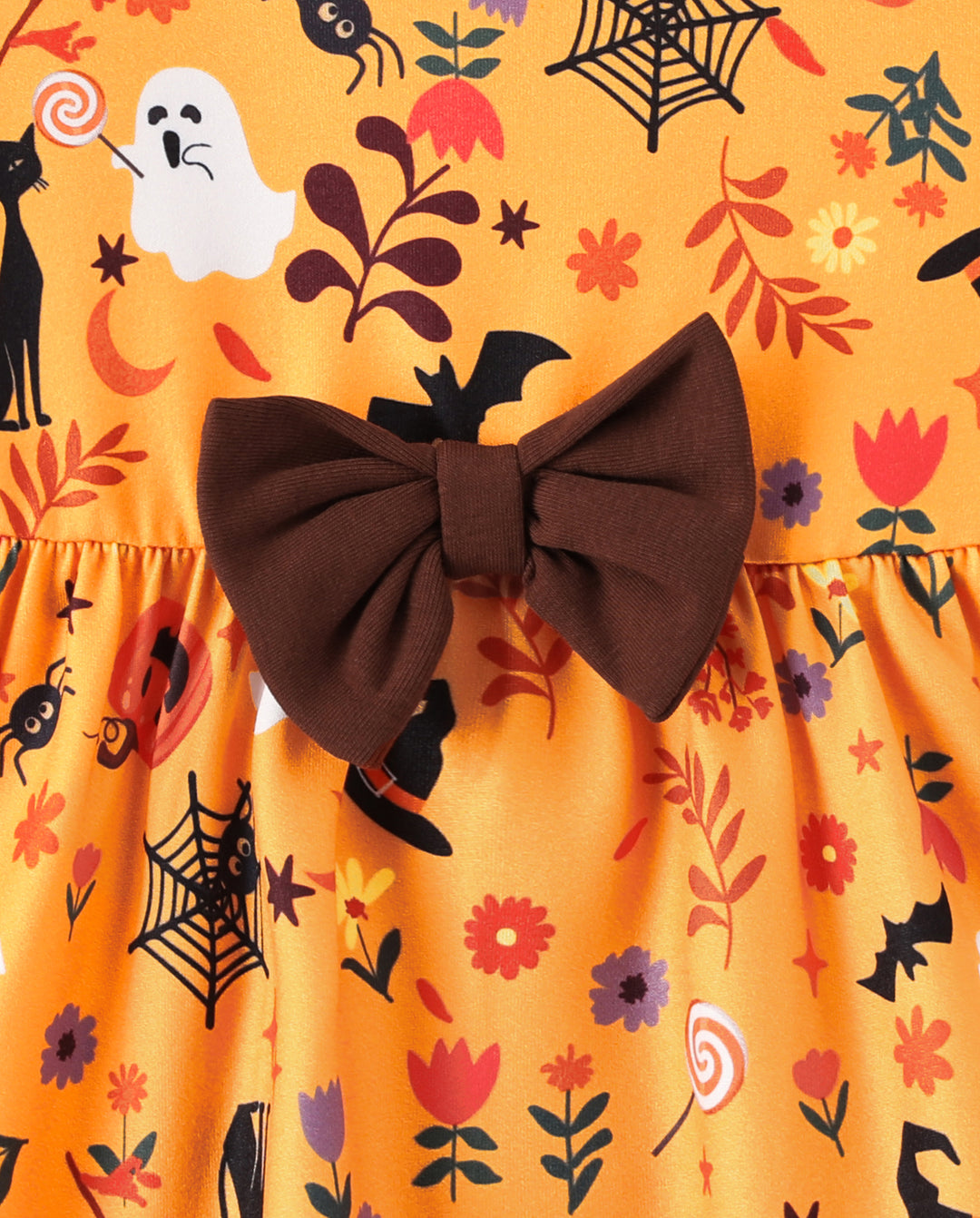 Halloween Baby Girl Bow Dress Leggings Set Orange