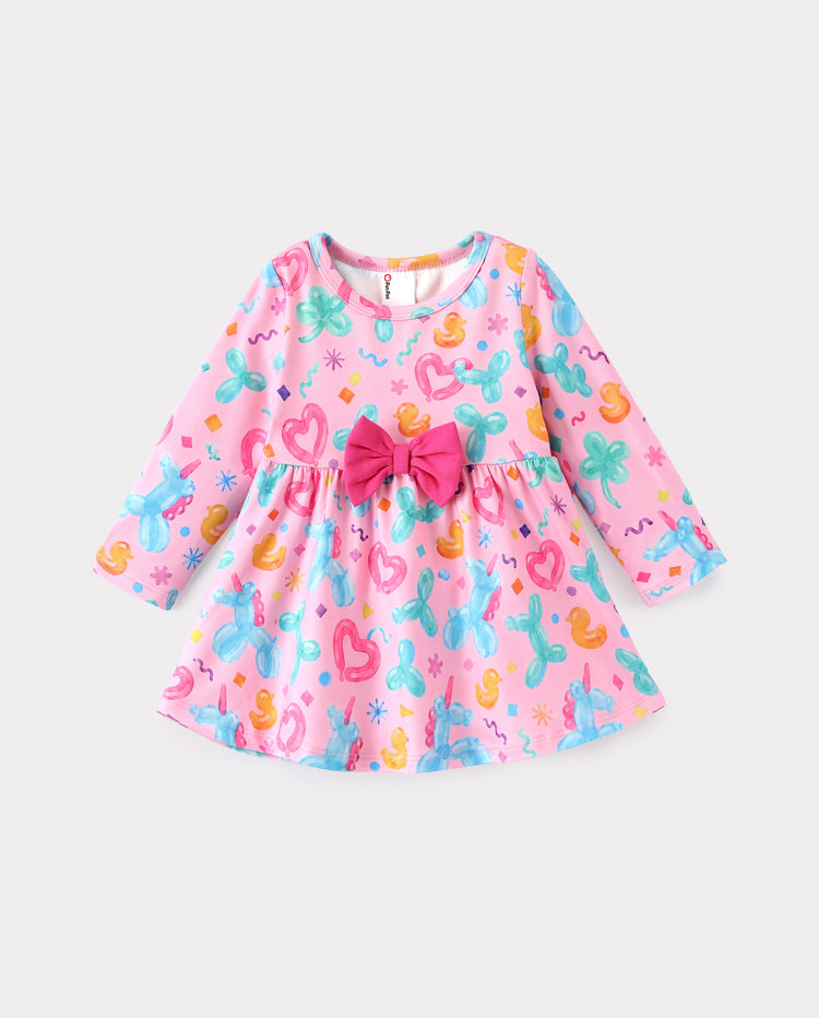 Halloween Baby Girl Bow Dress Leggings Set Pink