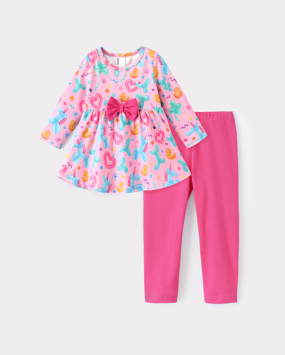 Halloween Baby Girl Bow Dress Leggings Set Pink
