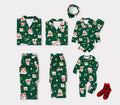 Christmas Matching Family Pajamas Gingerbread House Print Green
