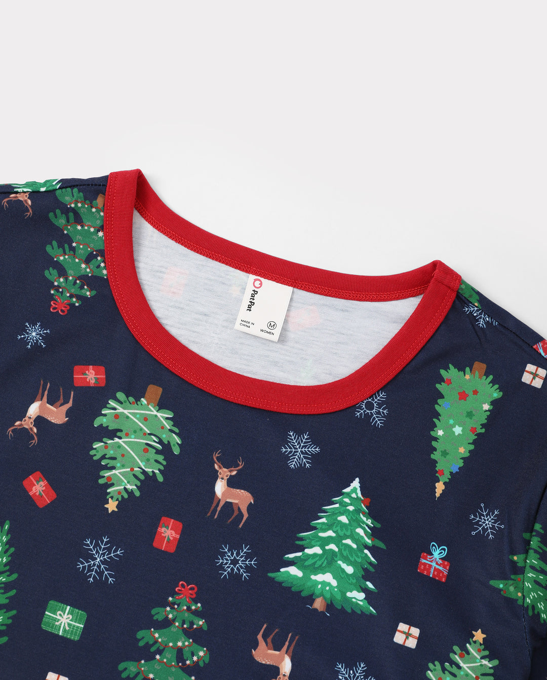 PatPat Matching Family Christmas Pajamas Christmas Tree Print Navy Holiday Pajamas
