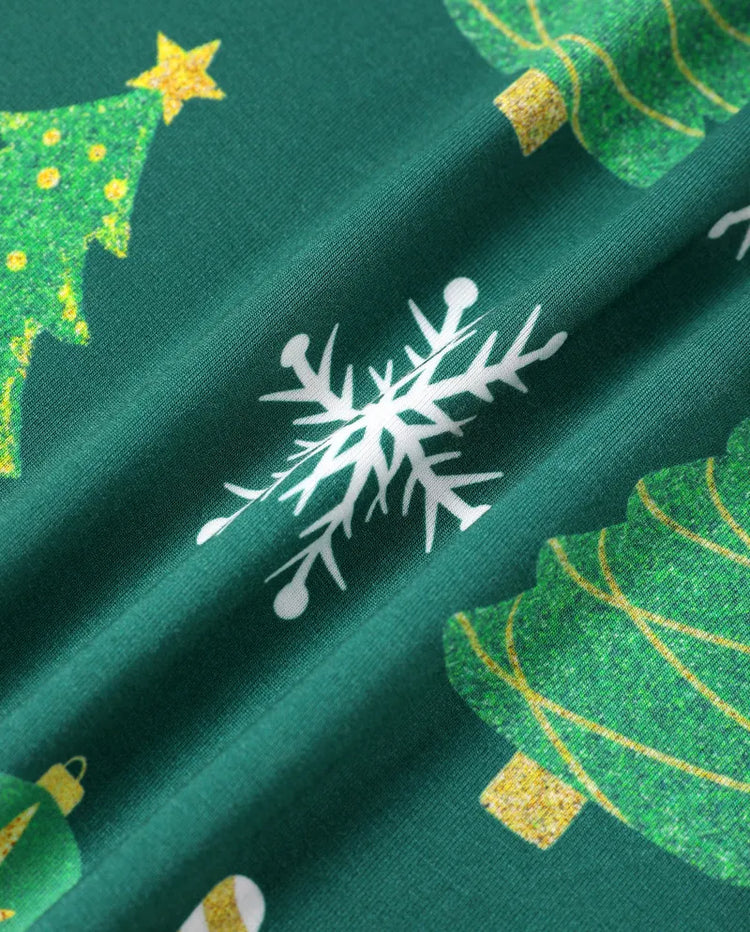 PatPat Family Matching Christmas Pajamas Christmas Tree Print Bamboo Green