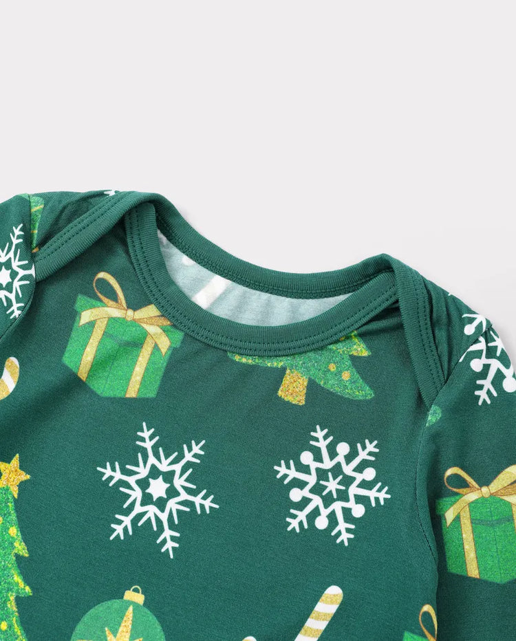 PatPat Family Matching Christmas Pajamas Christmas Tree Print Bamboo Green