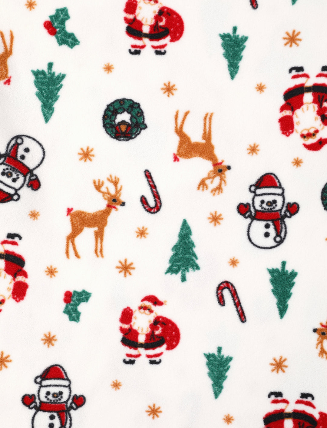 Pijamas navideños a juego para toda la familia con estampado de renos y árboles de Navidad, forro polar