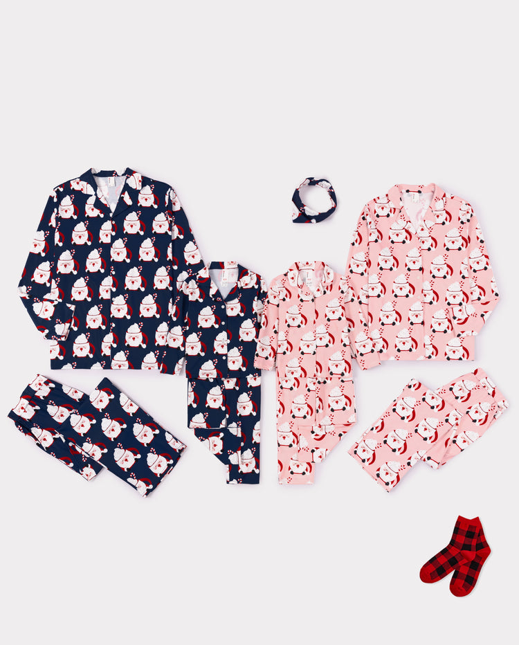 Mug de pyjama familial assorti de Noël avec motif du père Noël, multicolore