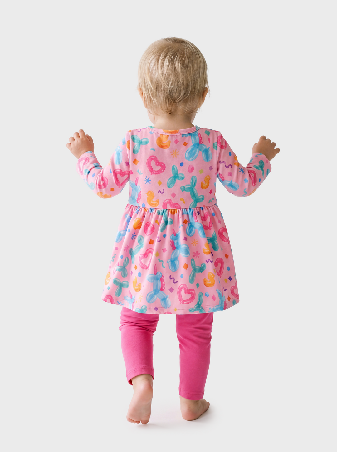 Ensemble robe à nœud et leggings pour bébé fille, motif Halloween, rose