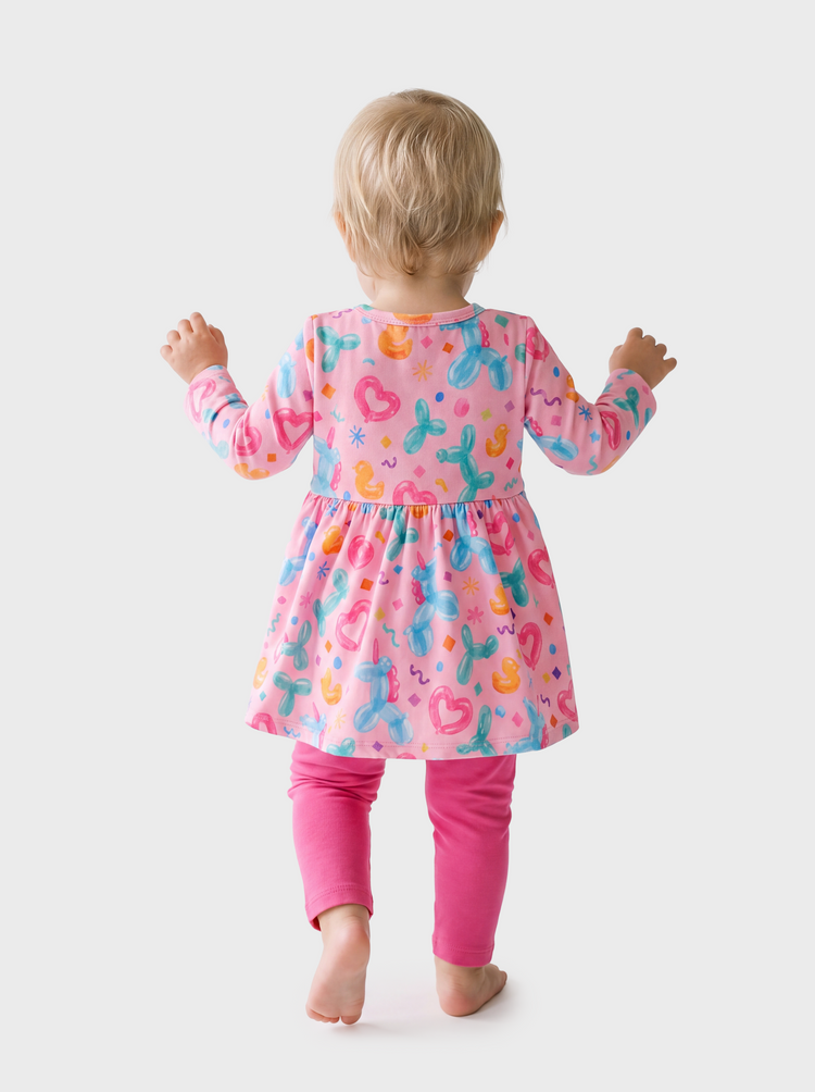 Ensemble robe à nœud et leggings pour bébé fille, motif Halloween, rose