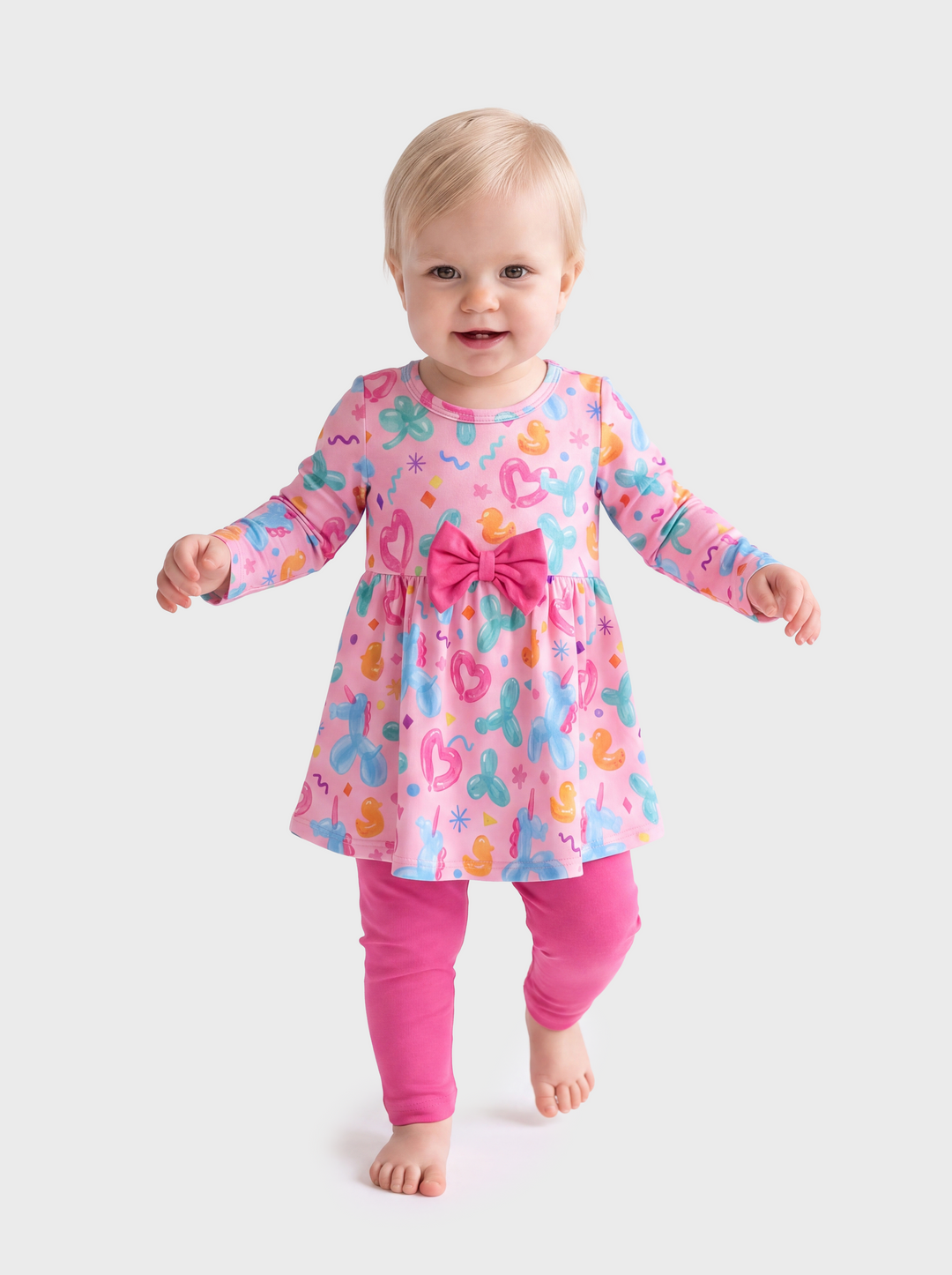 Ensemble robe à nœud et leggings pour bébé fille, motif Halloween, rose