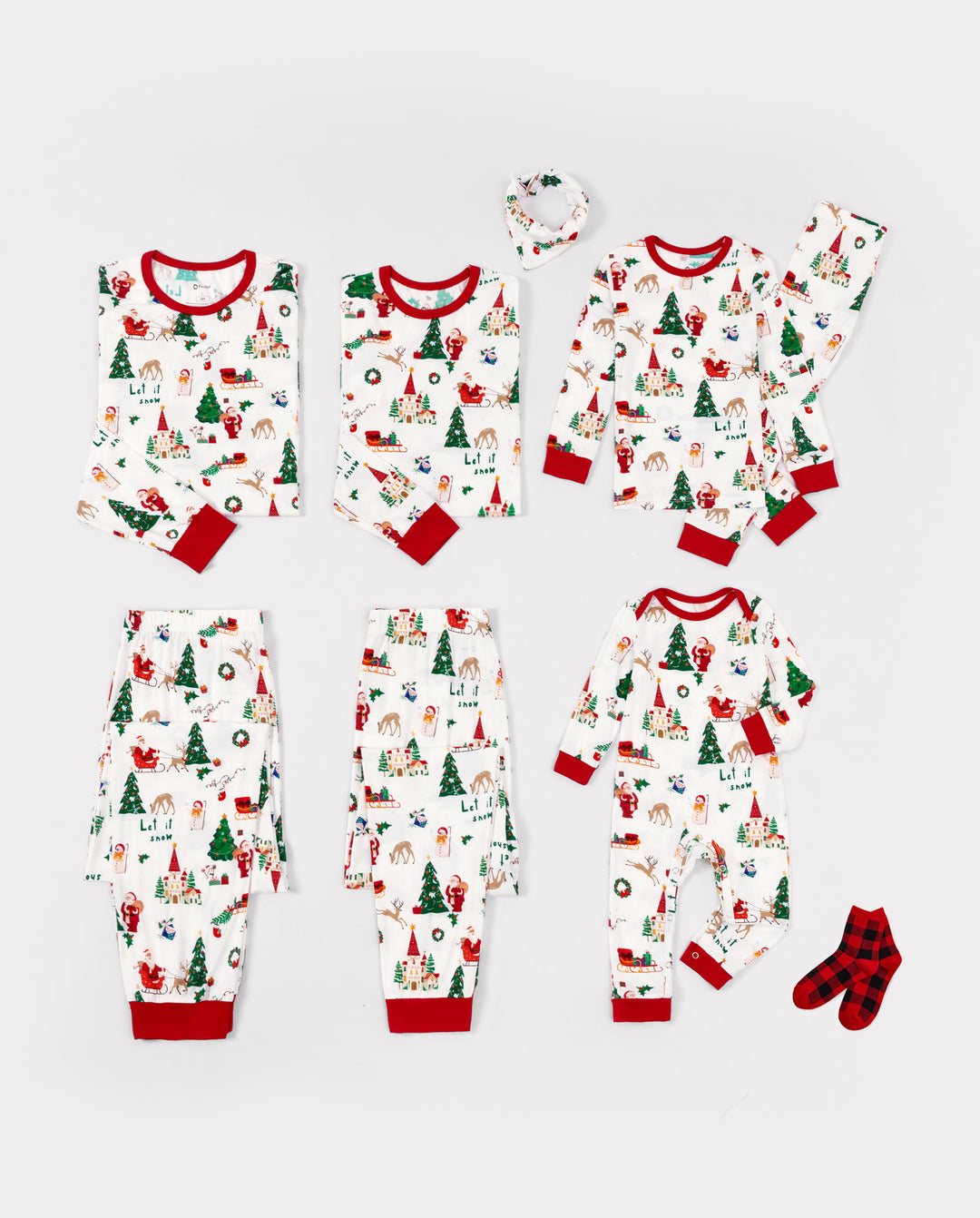 Christmas Tree & Santa Family Matching Pajamas