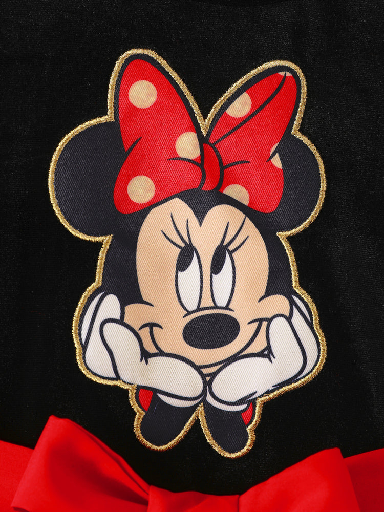 Disney Mickey & Friends Christmas Red & Black Bow Dress Black