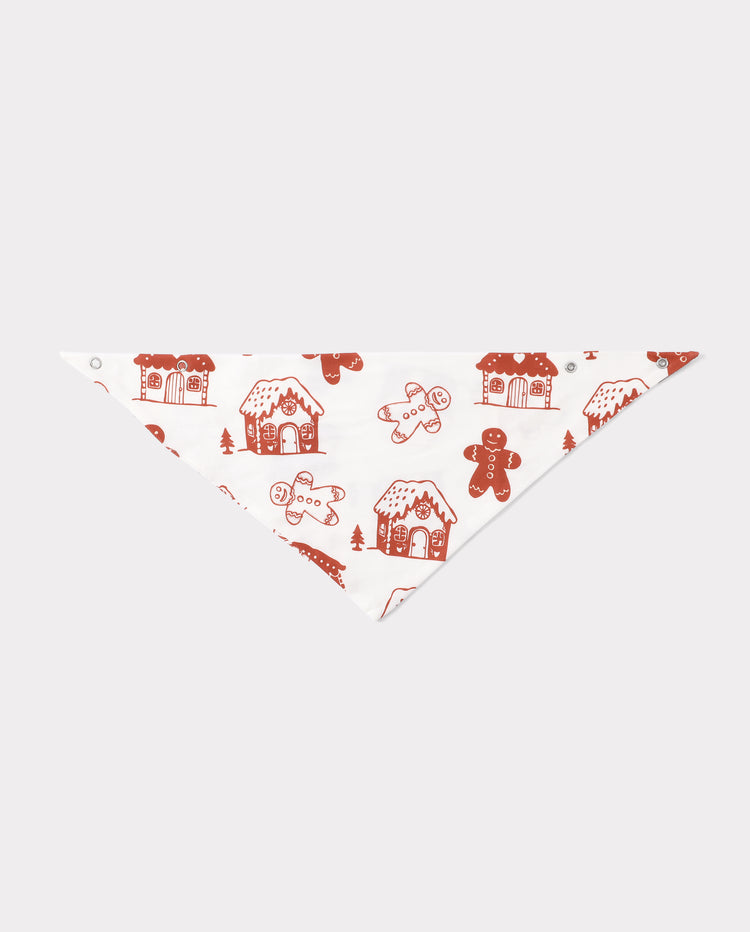 Rote Weihnachts-Familienpyjamas im Partnerlook mit Lebkuchen-Aufdruck