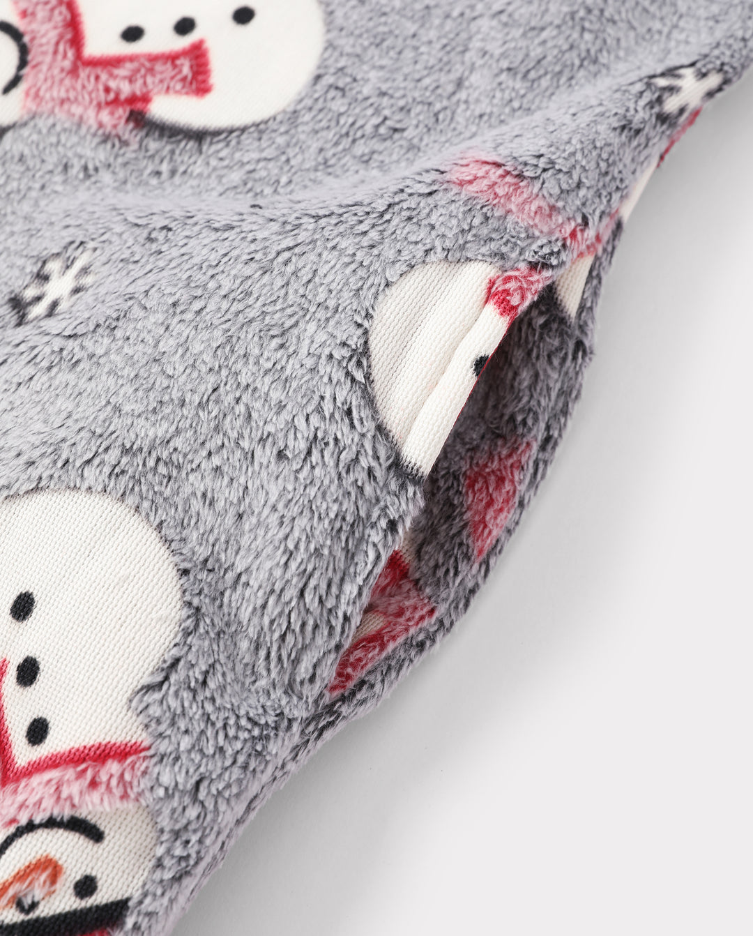PatPat Family Matching Christmas Pajamas Snowman Print Coral Fleece Gray Christmas Onesie
