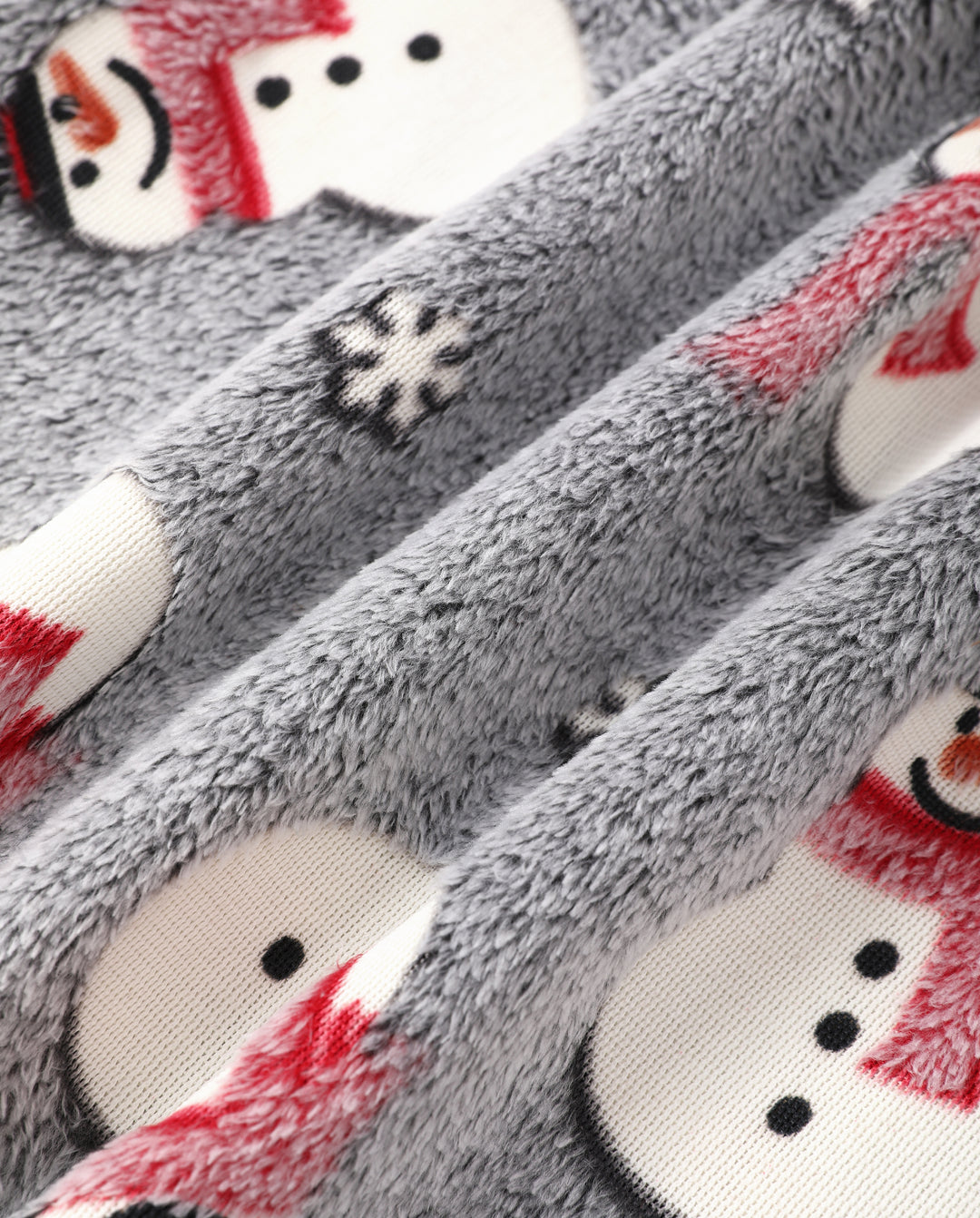 PatPat Family Matching Christmas Pajamas Snowman Print Coral Fleece Gray Christmas Onesie