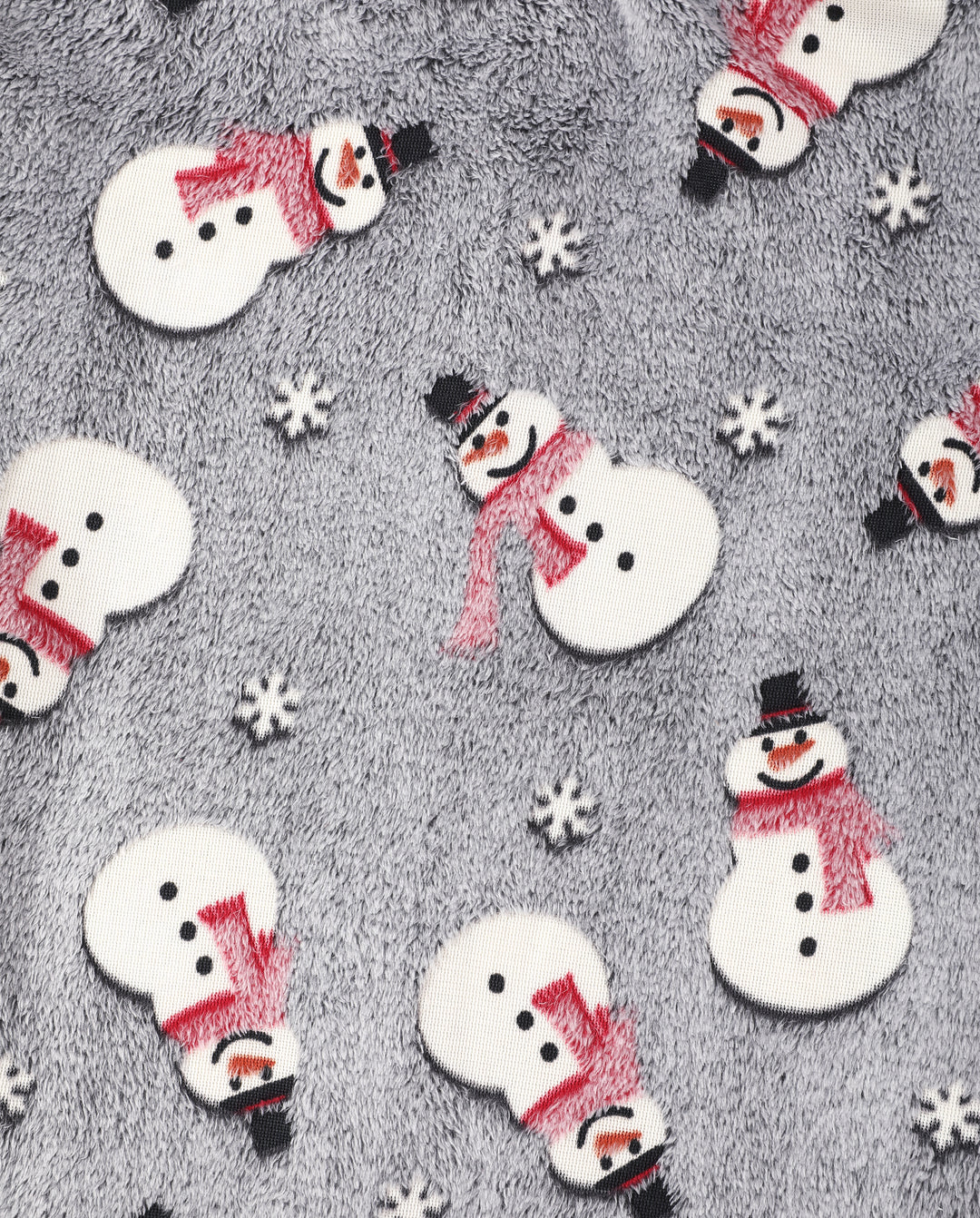 PatPat Family Matching Christmas Pajamas Snowman Print Coral Fleece Gray Christmas Onesie