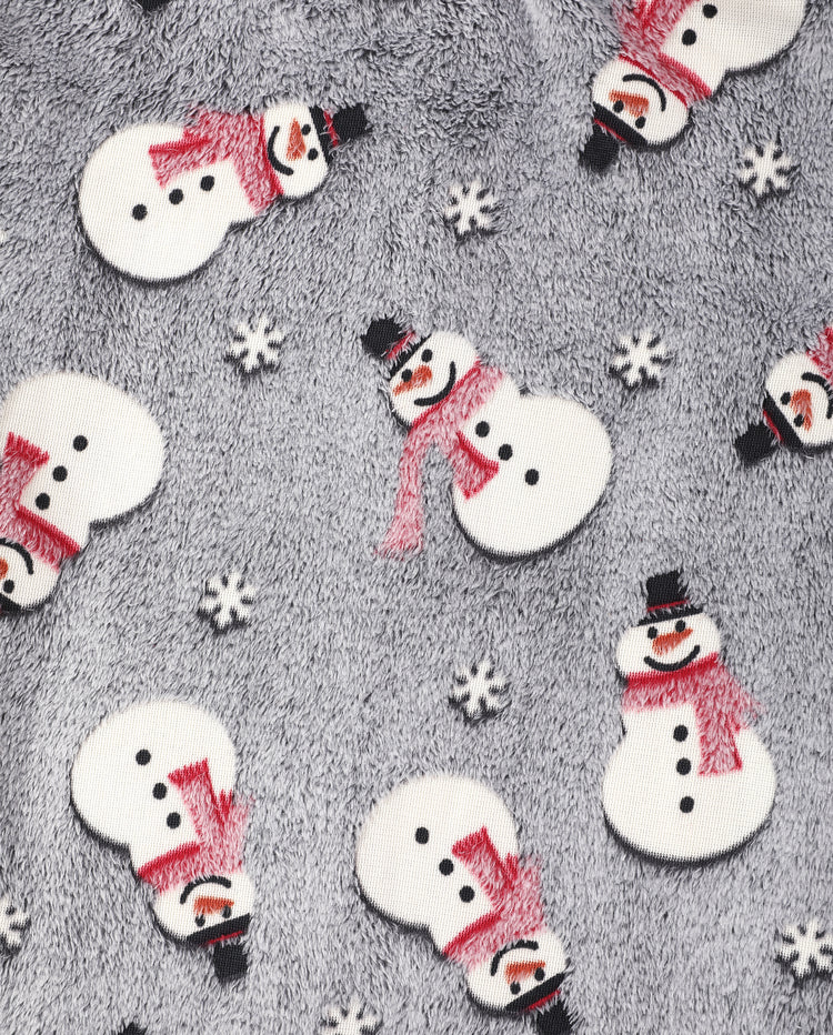 PatPat Family Matching Christmas Pajamas Snowman Print Coral Fleece Gray Christmas Onesie