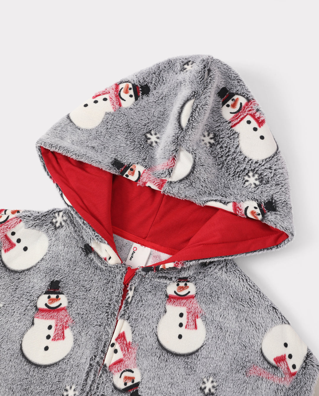 PatPat Family Matching Christmas Pajamas Snowman Print Coral Fleece Gray Christmas Onesie