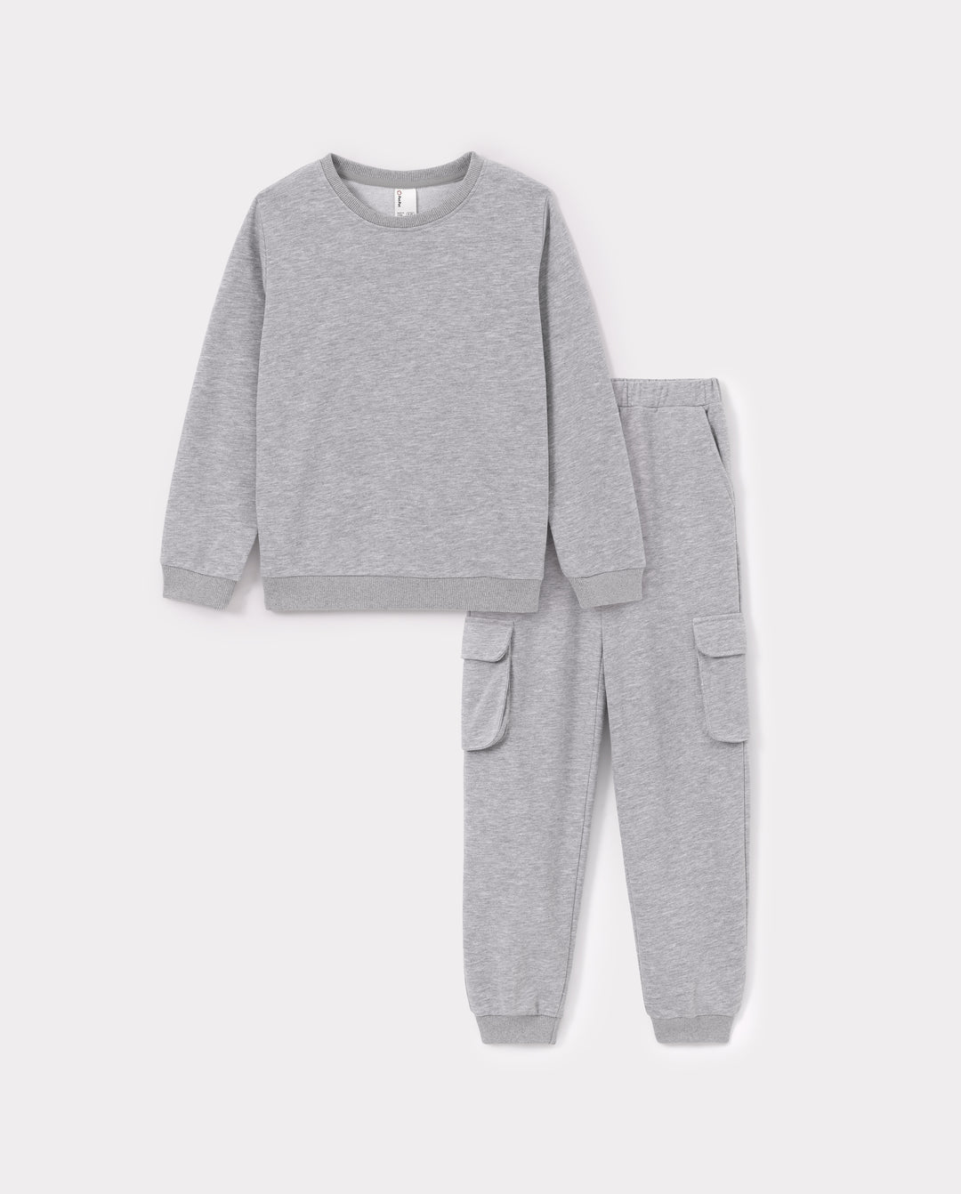 Toddler/Kid Unisex Sweatshirt & Cargo Pants Set Grey