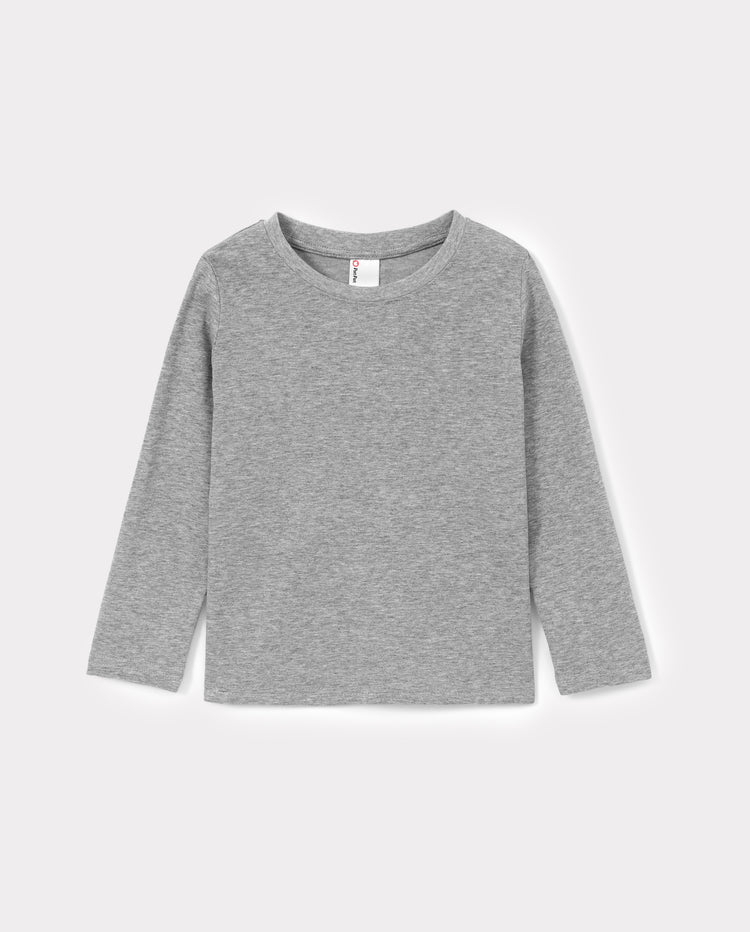 Toddler Unisex Cotton Long Sleeve T Shirt Grey