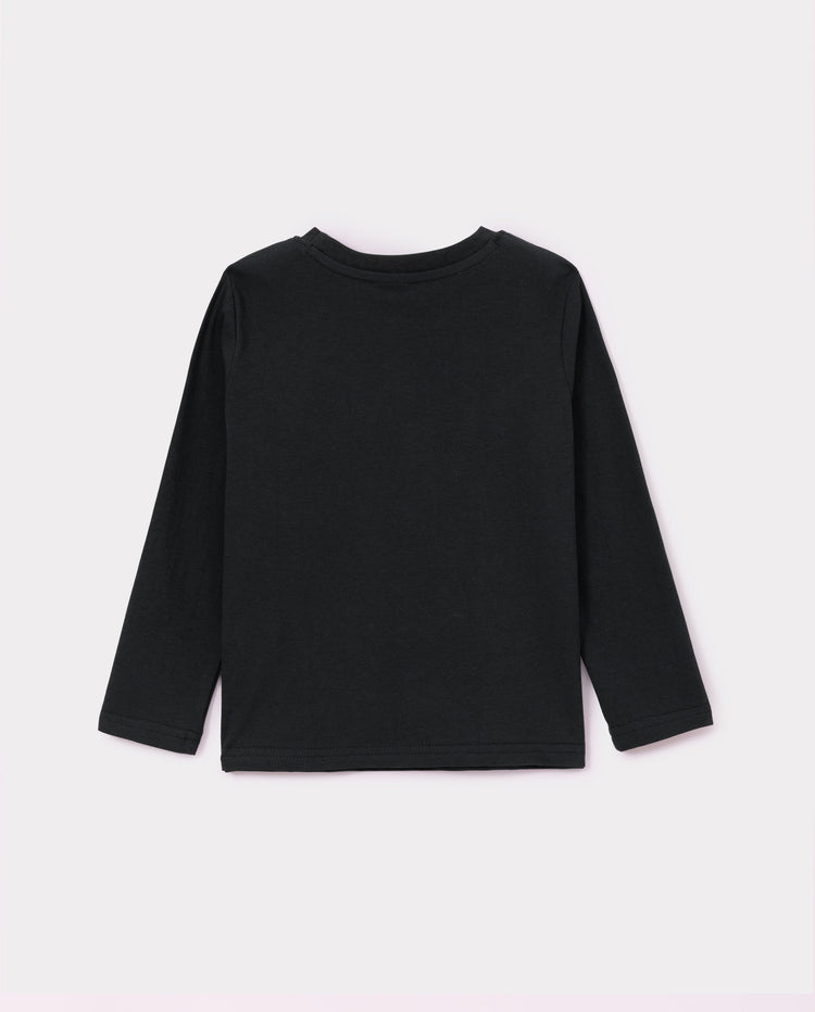 Toddler Unisex Cotton Long Sleeve T Shirt Black