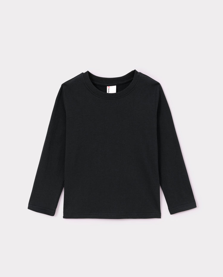 Toddler Unisex Cotton Long Sleeve T Shirt Black