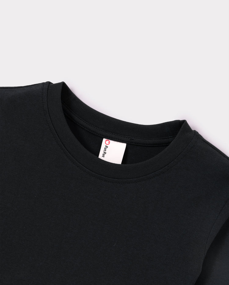 Toddler Unisex Cotton Long Sleeve T Shirt Black