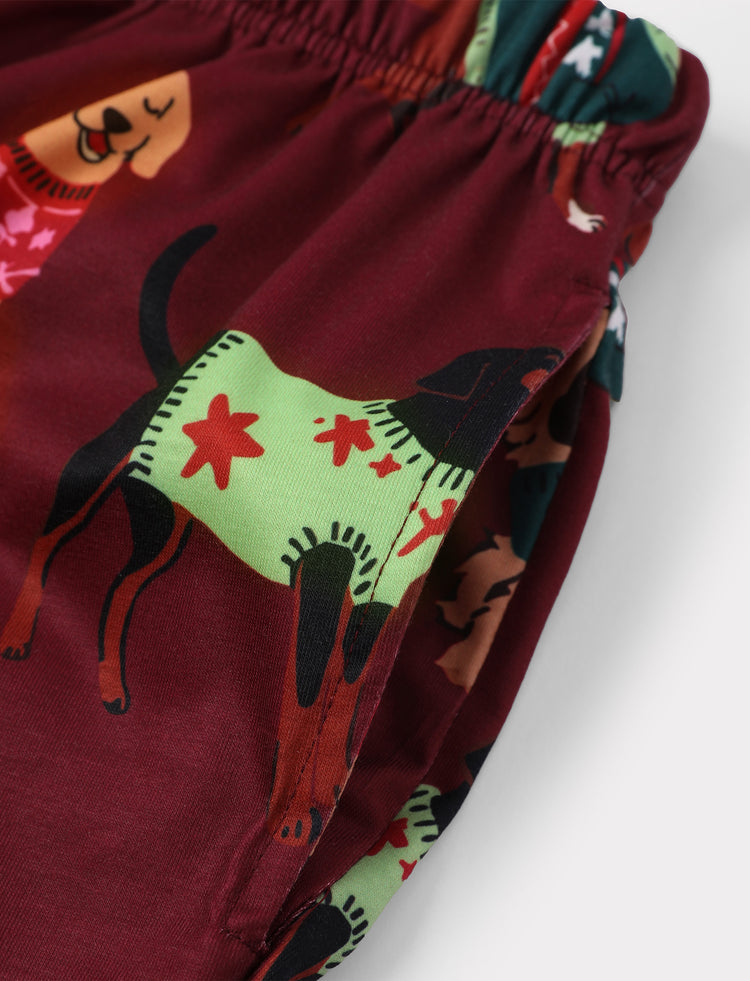 PatPat Family Matching Christmas Pajamas Festive Dog Print Red