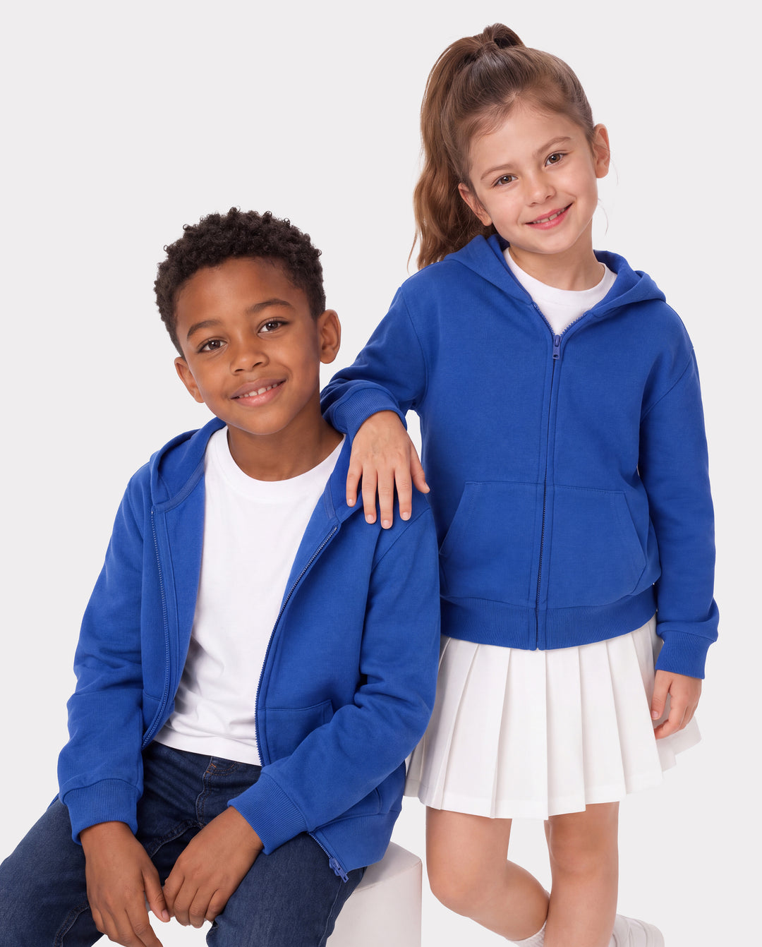 Toddler/Kid Unisex Zip Up Hoodie Jacket Royal Blue