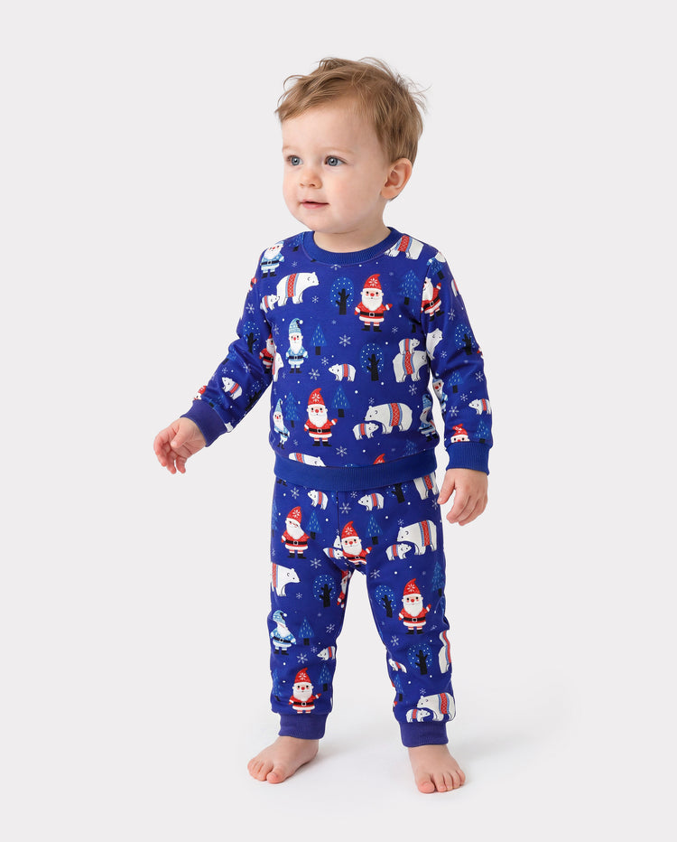 Christmas Baby Boy Long Sleeve Top & Pants Set Azure