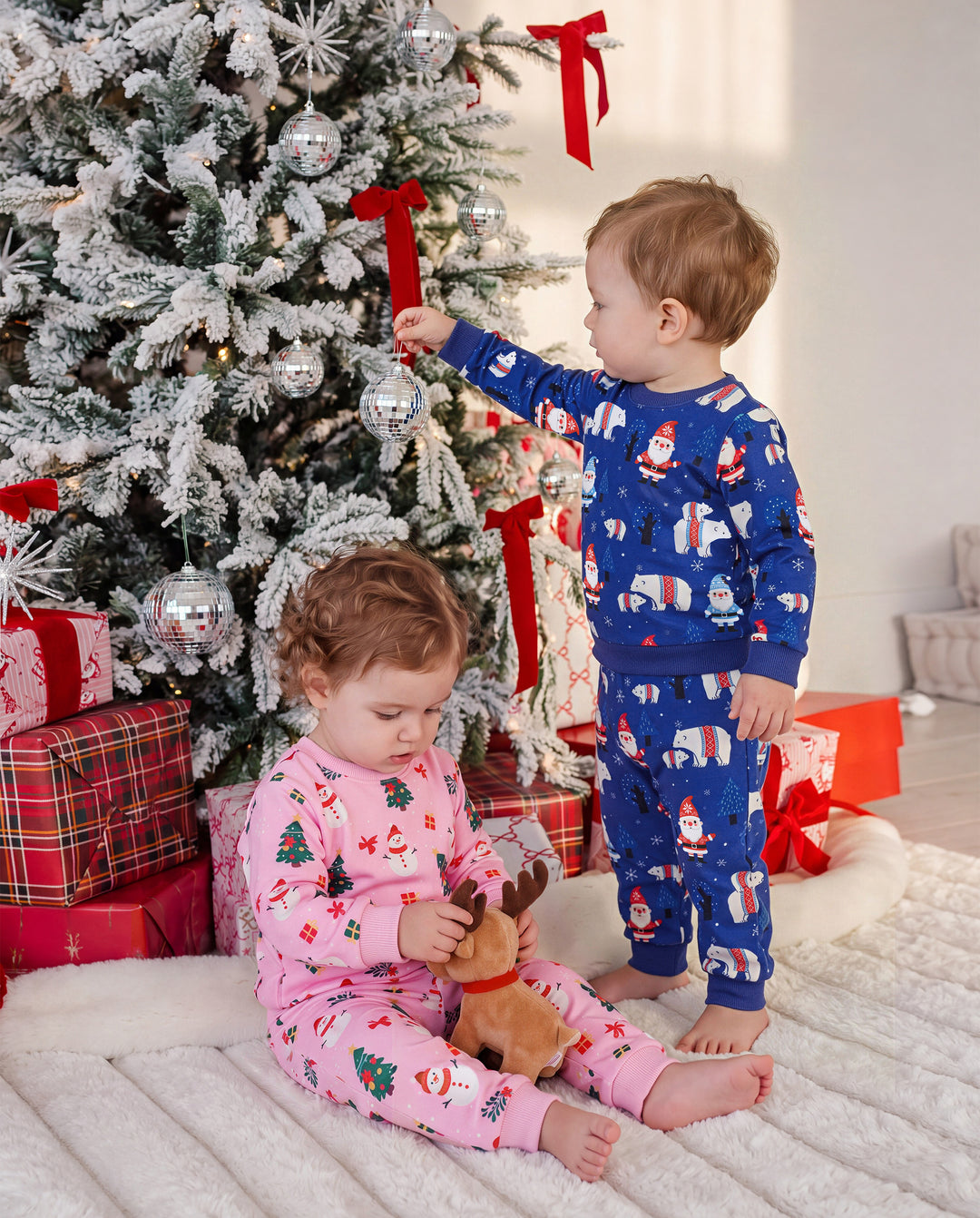 Christmas Baby Boy Long Sleeve Top & Pants Set Azure
