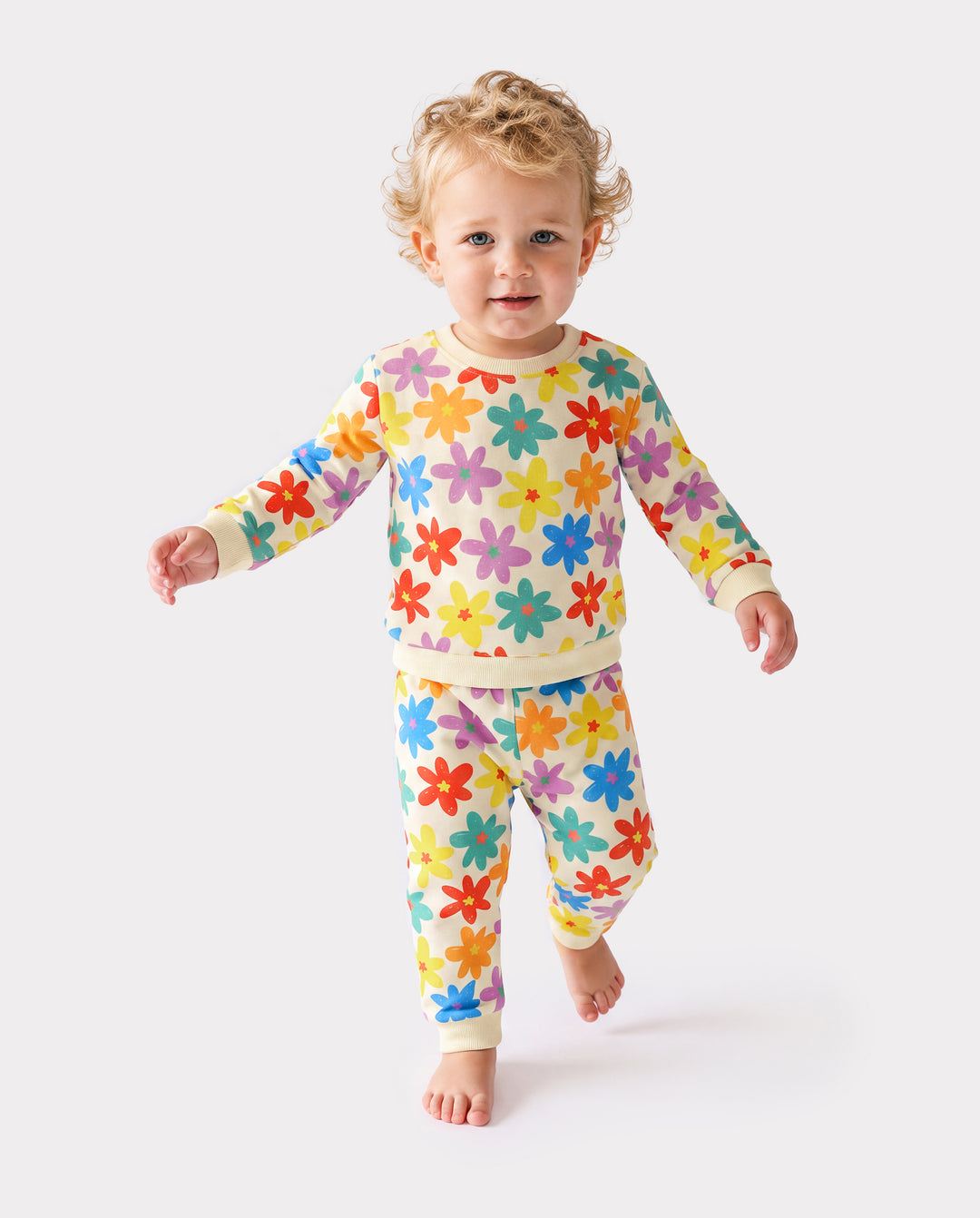 Baby Girl Long Sleeve Top & Pants Set Apricot