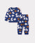 Conjunto unisex de top y pantalón de manga larga para bebé, azul real