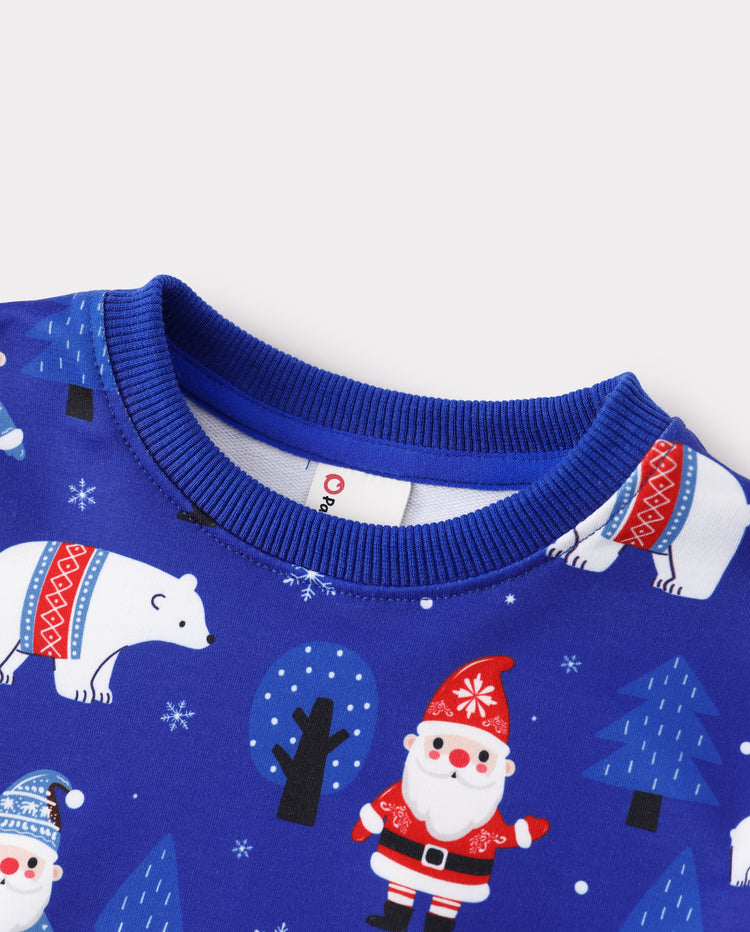 Christmas Baby Boy Long Sleeve Top & Pants Set Azure