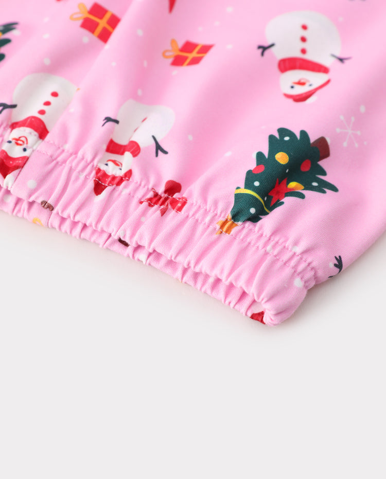 Christmas Baby Girl Long Sleeve Top & Pants Set Pink