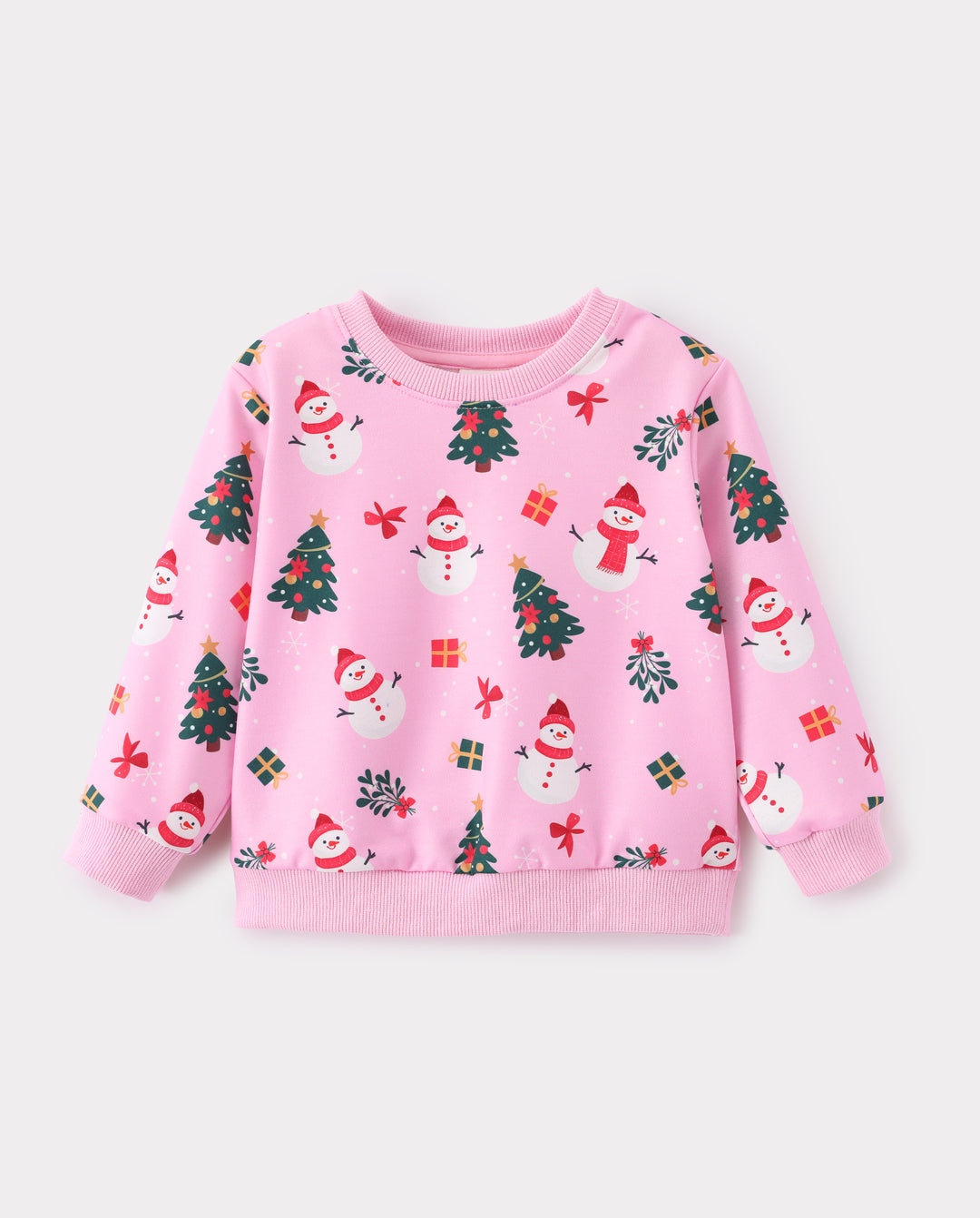 Christmas Baby Girl Long Sleeve Top & Pants Set Pink