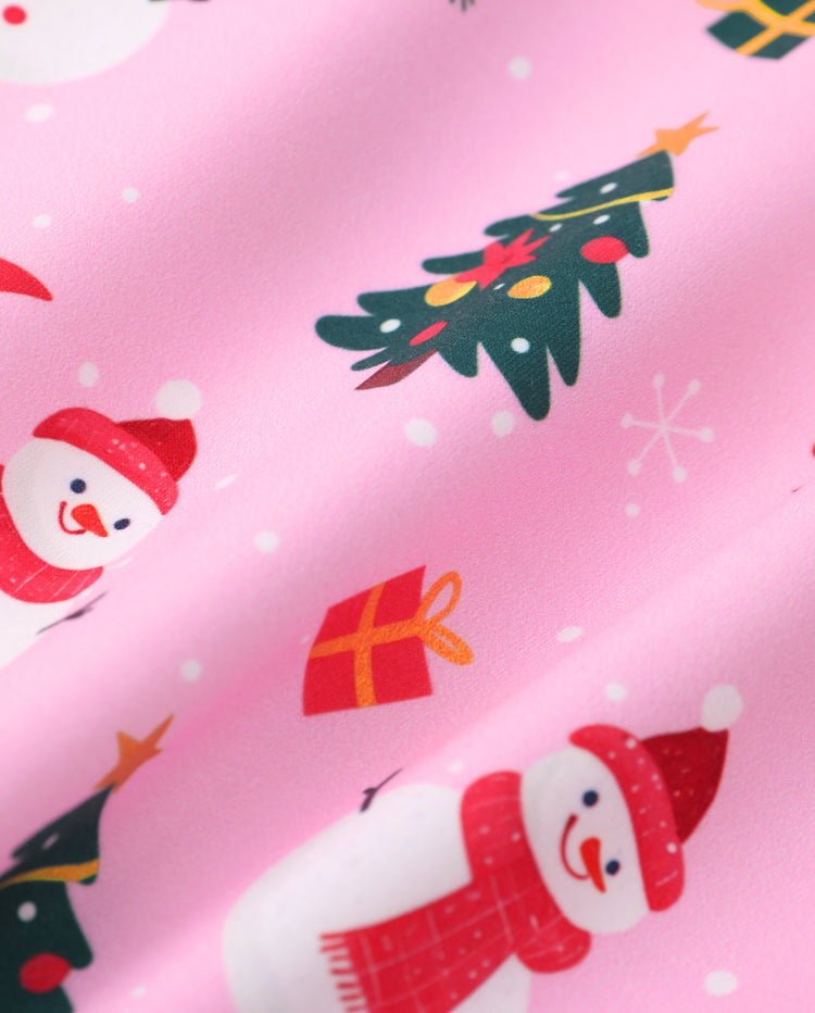Christmas Baby Girl Long Sleeve Top & Pants Set Pink