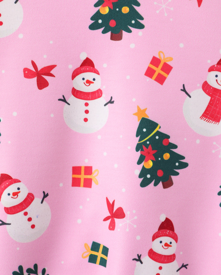 Christmas Baby Girl Long Sleeve Top & Pants Set Pink