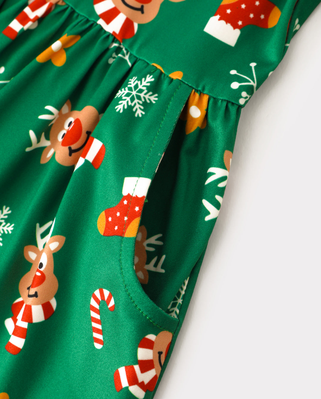 Christmas Toddler Girl Long Sleeve Dress & Leggings Set Green