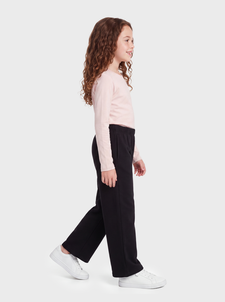 Toddler/Kids Girl Relaxed Fit Wide Leg Pants Black