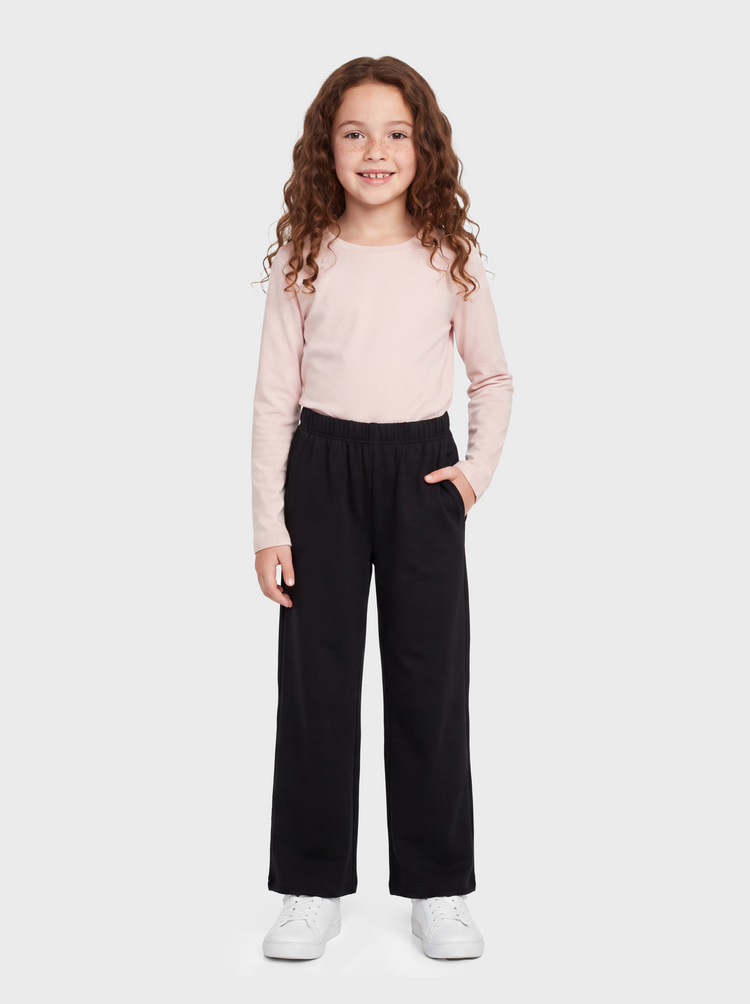 Toddler/Kids Girl Relaxed Fit Wide Leg Pants Black