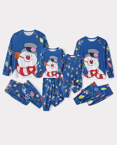 PatPat Frosty the Snowman Matching Family Christmas Pajamas Christmas Light Print Blue