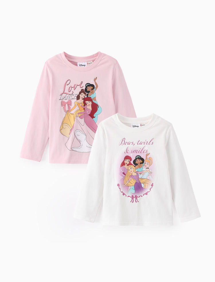 Disney Princess Girls' Long-Sleeve Two-Piece Set White
