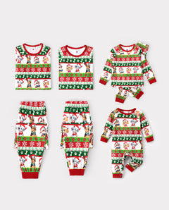 Pyjamas de Noël assortis pour toute la famille, motif Fair Isle rouge, Bob l’éponge