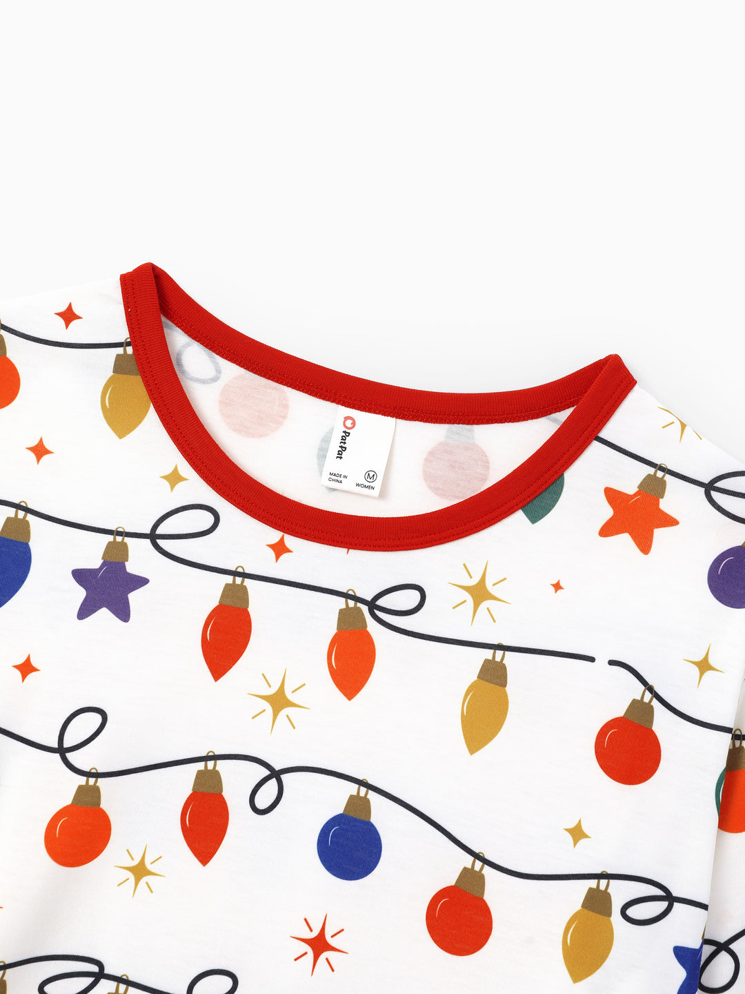 PatPat Family Matching Christmas Pajamas Christmas Lights Print White