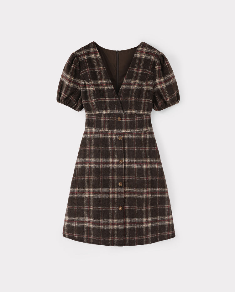Matching Family Vintage Brown Plaid Outfits