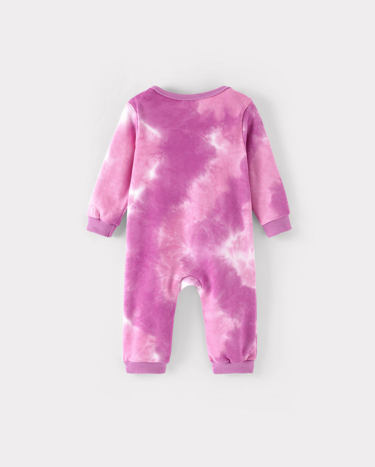 Mommy and Me Besties Tie-Dye Sweatshirts & Baby Romper Pink purple