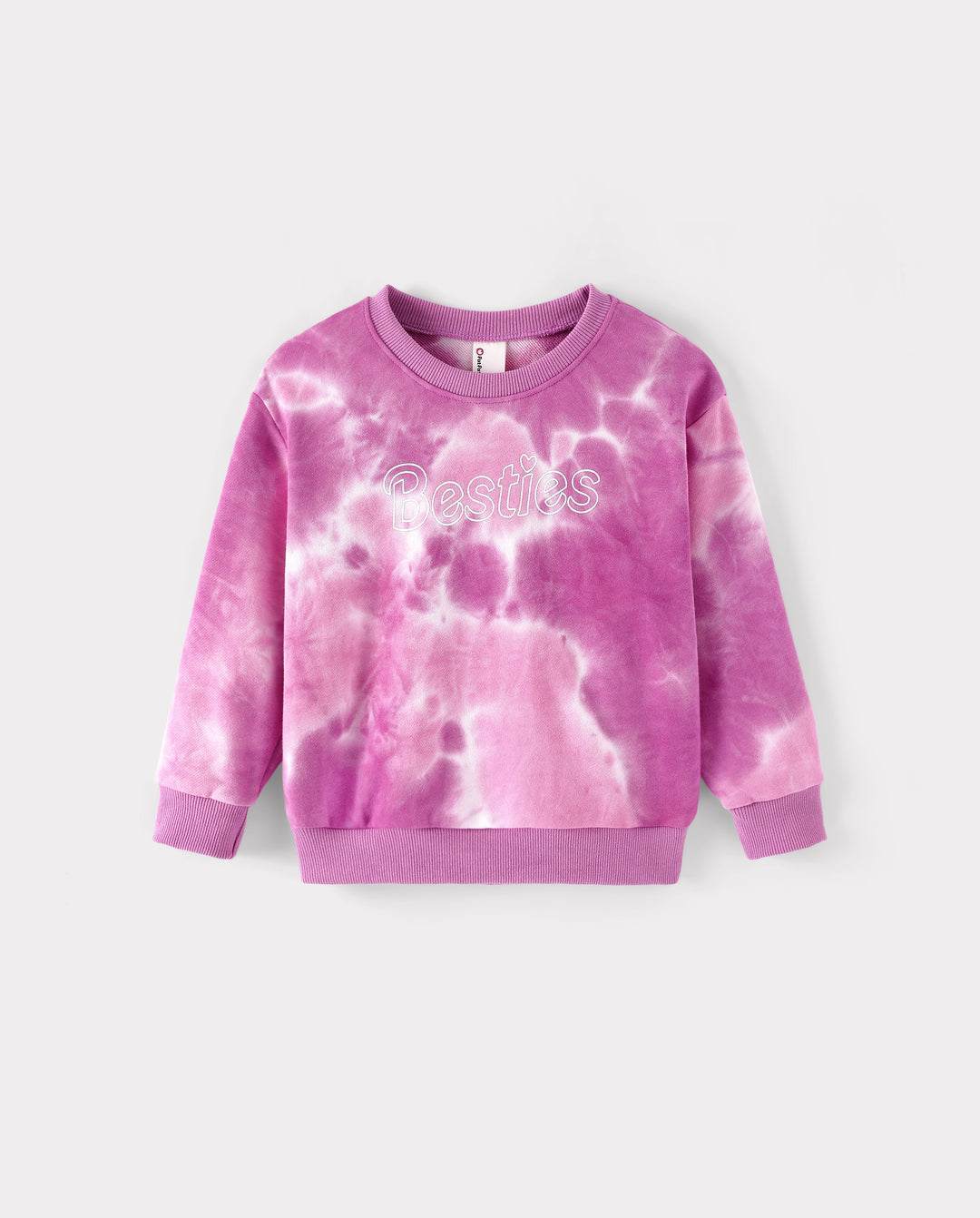Mommy and Me Besties Tie-Dye Sweatshirts & Baby Romper Pink purple