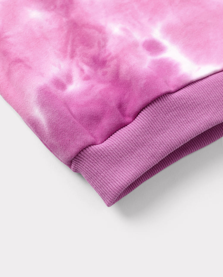 Mommy and Me Besties Tie-Dye Sweatshirts & Baby Romper Pink purple
