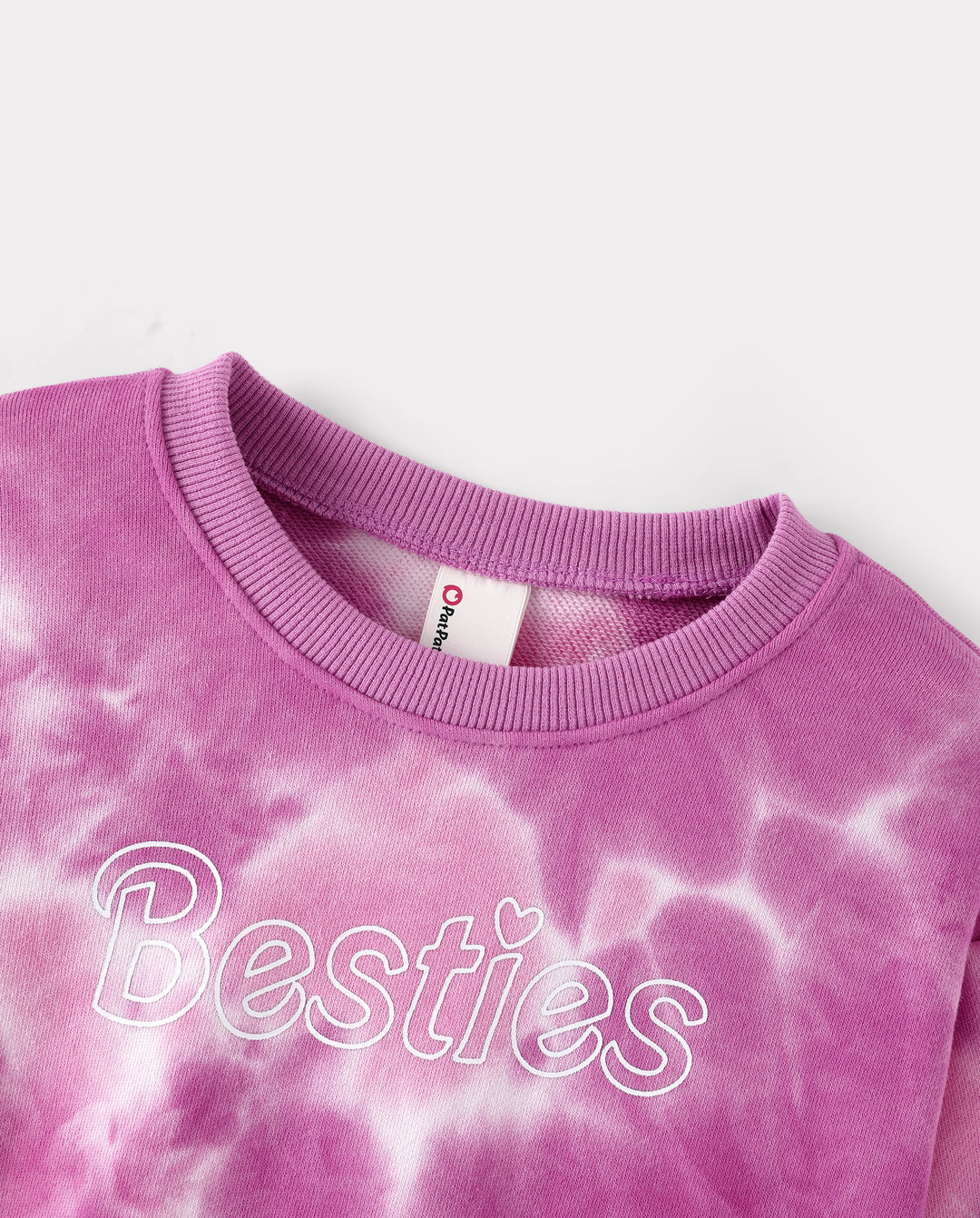 Mommy and Me Besties Tie-Dye Sweatshirts & Baby Romper Pink purple