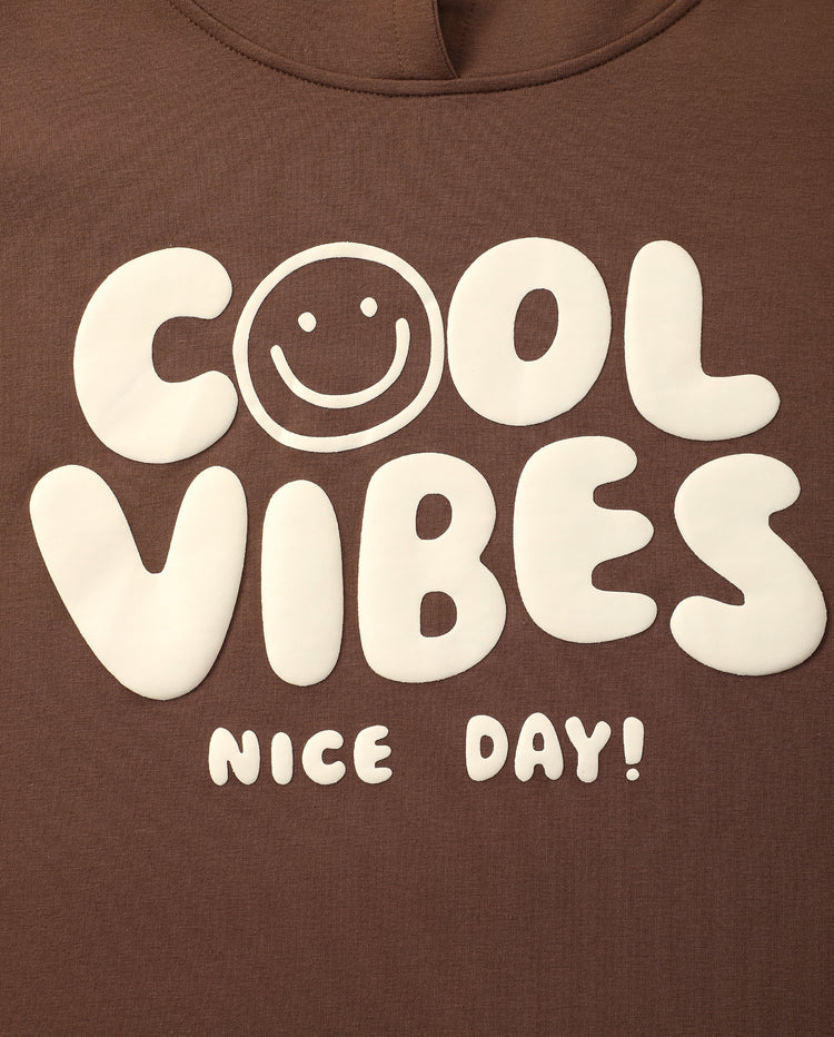 Family Matching Cool Vibes Graphic Hoodies & Sweatshirts Brown Coffee